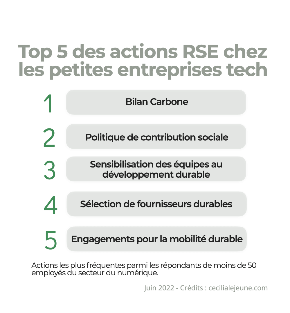 Top 5 des actions RSE chez les petites entreprises tech